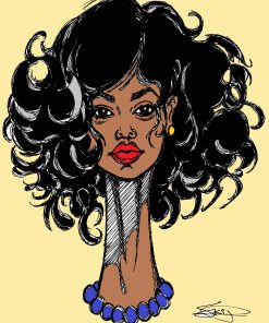 PEARL LADY NECK ROLLED CANVAS PRINTS