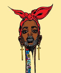 BANDANA GIRL POSTER OR ROLLED CANVAS PRINTS