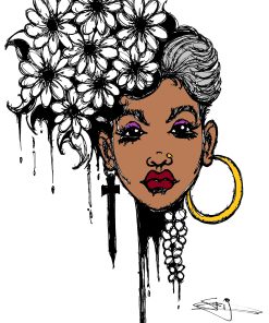 FLOWERS AND CROSS :: POSTER OR ROLLED CANVAS PRINTS