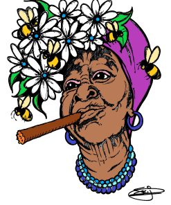 CUBAN LADY SMOKE N BEES POSTER OR ROLLED CANVAS PRINT