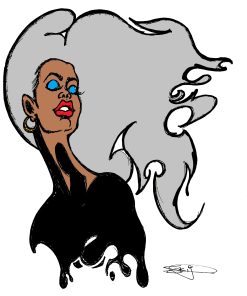 FIRE HAIR POSTER OR ROLLED CANVAS PRINTS