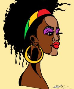 AFRO HOOP BADANA POSTER OR ROLLED CANVAS PRINTS