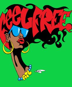 FEELFREE LOGO SWINGING HAIR POSTER OR ROLLED CANVAS PRINTS