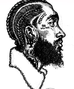 NIPSEY HUSSLE SIDE VIEW CANVAS PRINT