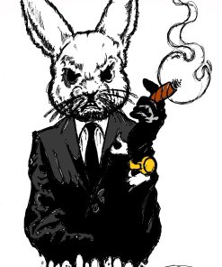 CIGAR EASTER BUNNY POSTER PRINT