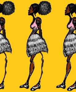 3 EBONY DANCERS WAITING (CANVAS PRINT)