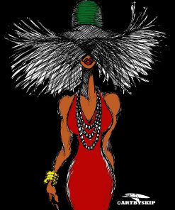 FEATHER HAT GIRL POSTER PRINT