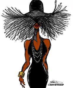 FEATHER HAT GIRL CANVAS PRINT