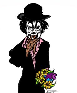 CLOWNS AND FLOWERS POSTER PRINT