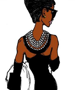 PEARLS AND HIGH HAIR POSTER PRINT