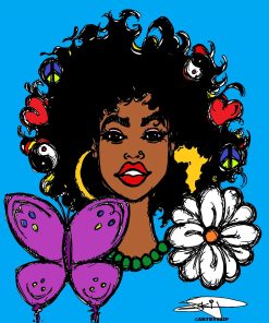 AFRO FLOWER POWER POSTER PRINT