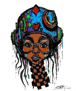 SPACE GIRL 1  POSTER PRINT