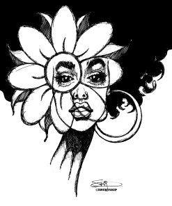 SUN FLOWER AFRO NEW ROLLED CANVAS PRINTS